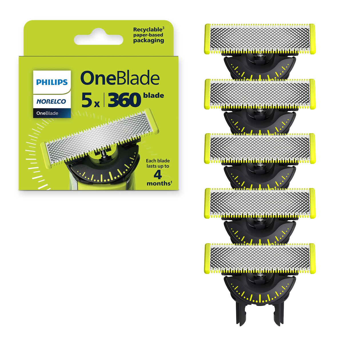Philips Norelco OneBlade 360 Replacement Blades, 3 Pack