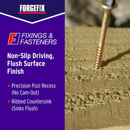 ForgeFix Multi-Purpose Single Thread Screws | 5.0 x 60mm | Zinc | Box 100