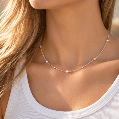 SmileBelle Pearl Necklaces for Women, 18K Gold Choker