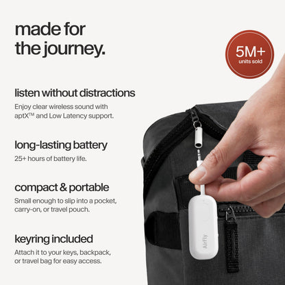 Twelve South AirFly SE, Bluetooth Wireless Audio Transmitter Adapter, White
