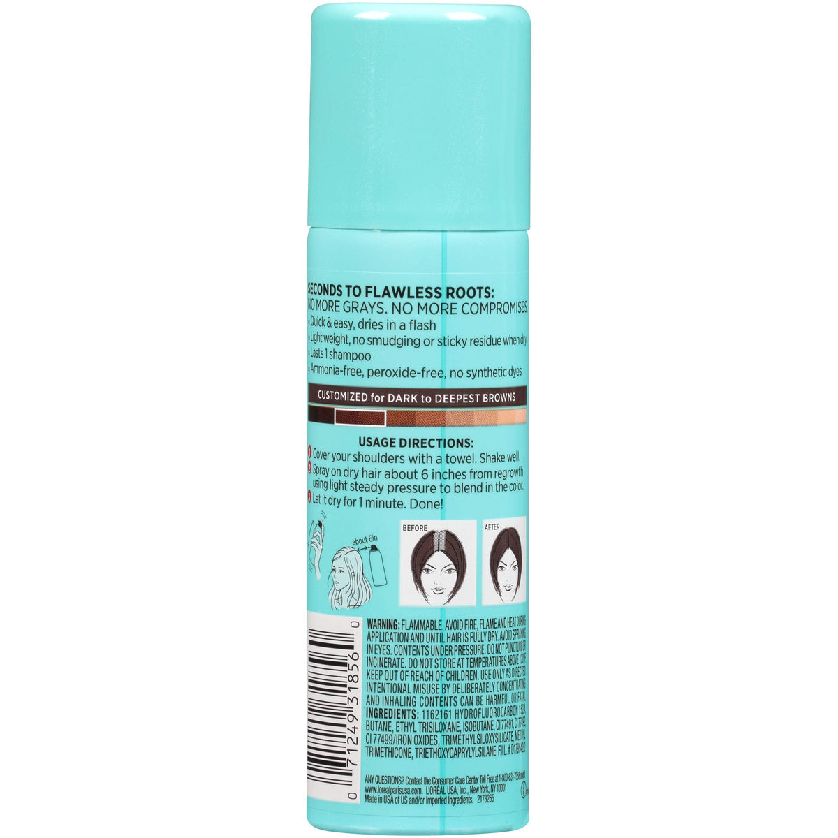 L'Oreal Paris Magic Root Gray Hair Cover Up, Medium Brown, 2 oz, 2 Count