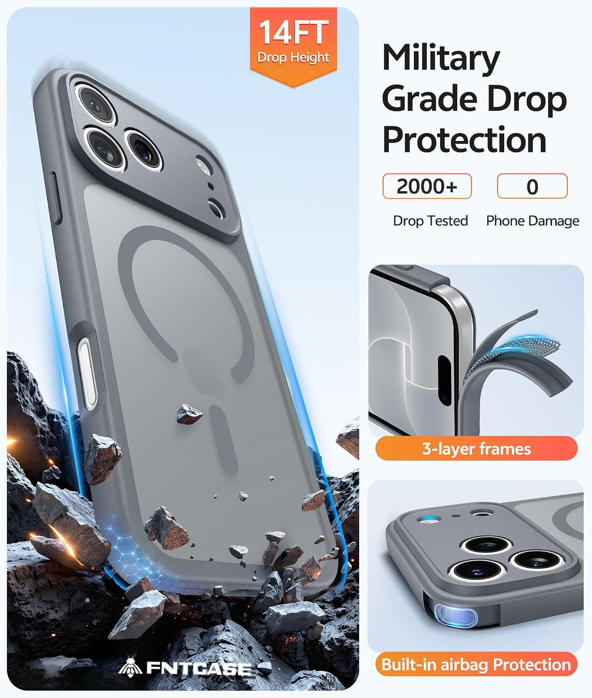 FNTCASE for iPhone 16 Plus Case, Fit for Magsafe, White