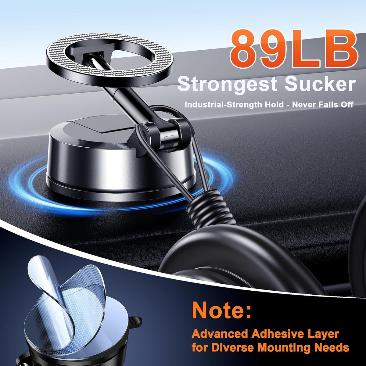 Qifutan Dash Mounted Holders Phone Holders for Your Car Phone Mount for Car Windshield Dashboard Air Vent Universal Pads Mats Mounts Hands Free Automobile Cell Phone Holder Fit for iPhone Smartphone