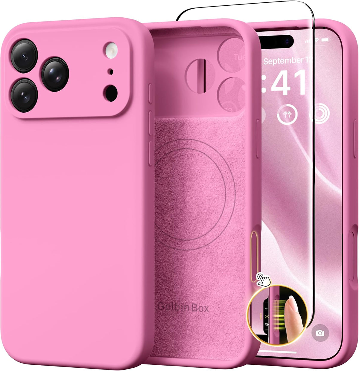 GolbinBox Magnetic for iPhone 13/14 Case, Silicone Cover, Blackcurrant