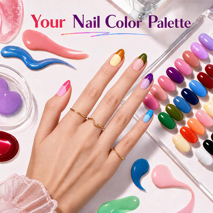 Beetles Gel Nail Polish Kit with U V Light - 80Pcs 55 Colors Gel Nail Kit