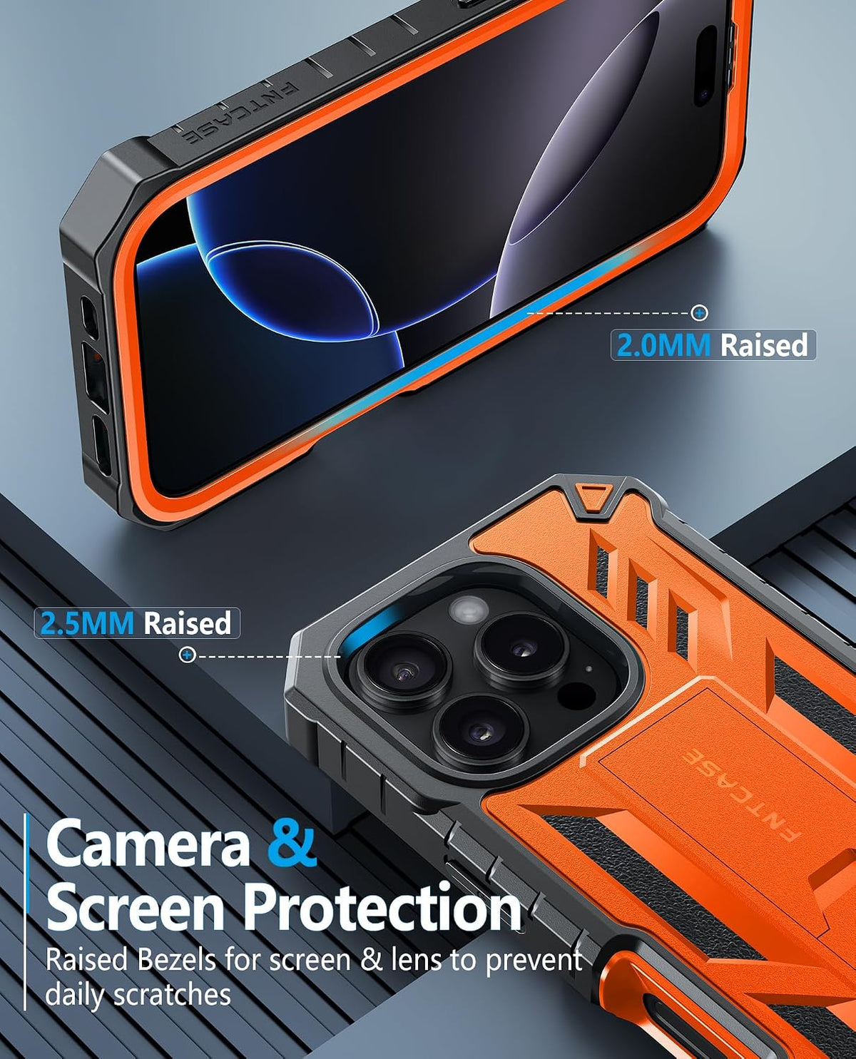 FNTCASE for iPhone 16 Case with Belt Clip and Built-in Screen Protector