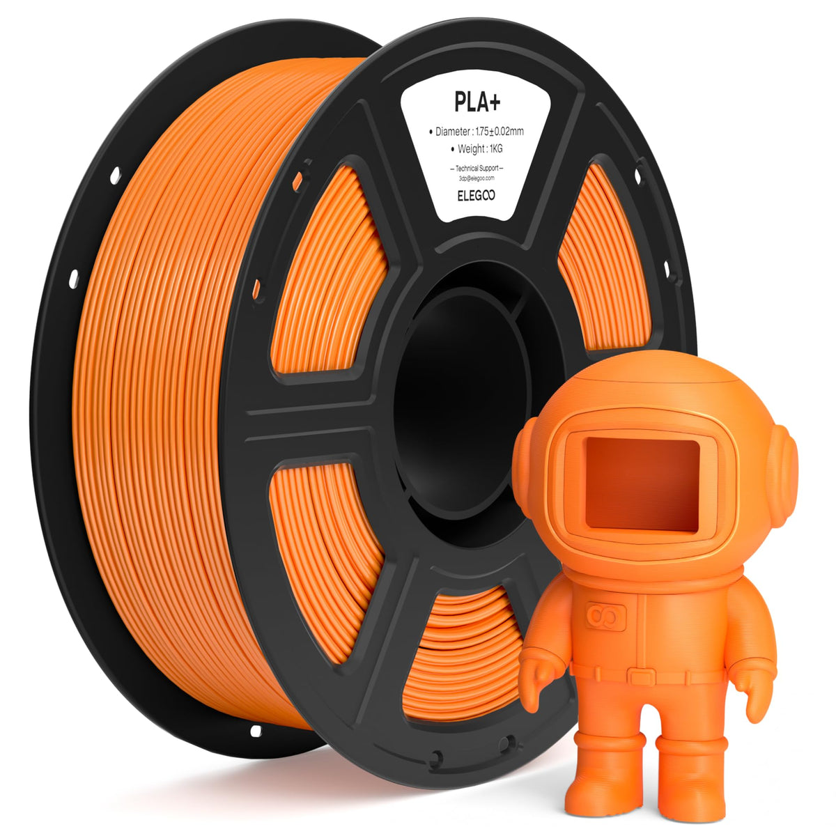 ELEGOO PLA+ 3D Printer Filament 1.75mm White 1KG