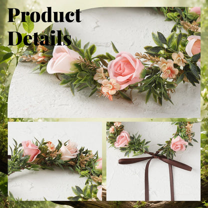 Pink Bohemian Flower Crown, Fairy Babys Breath Flower Headband