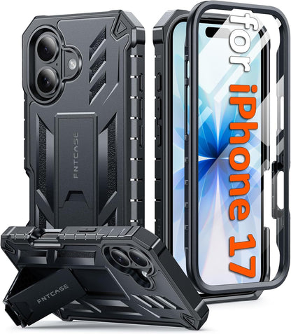 FNTCASE for iPhone 16 Case with Belt Clip and Built-in Screen Protector