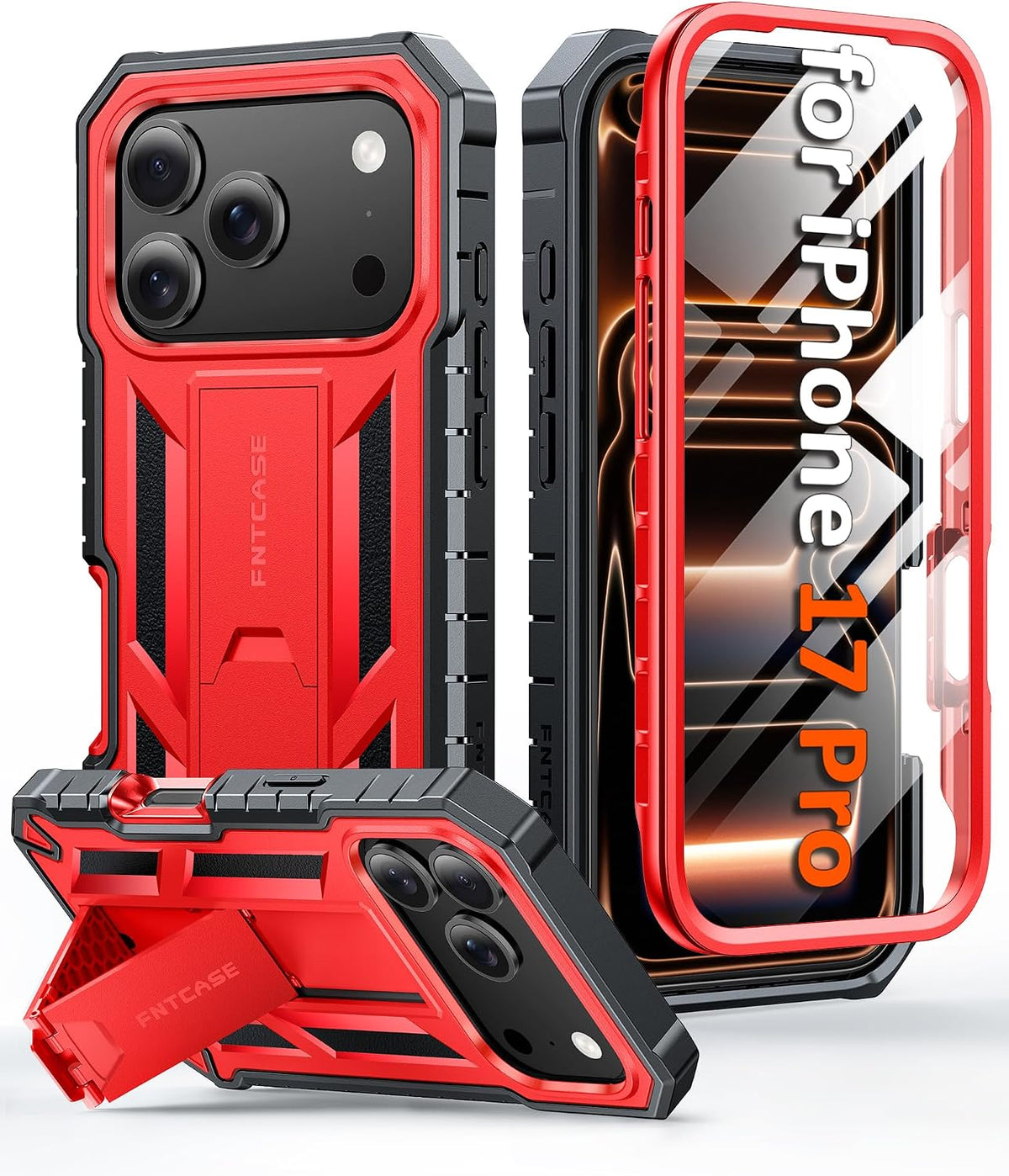 FNTCASE for iPhone 16 Case with Belt Clip and Built-in Screen Protector
