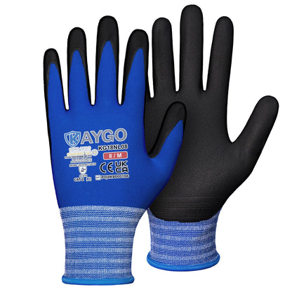 KAYGO Safety Work Gloves MicroFoam Nitrile Coated 12 Pairs, KG18NH