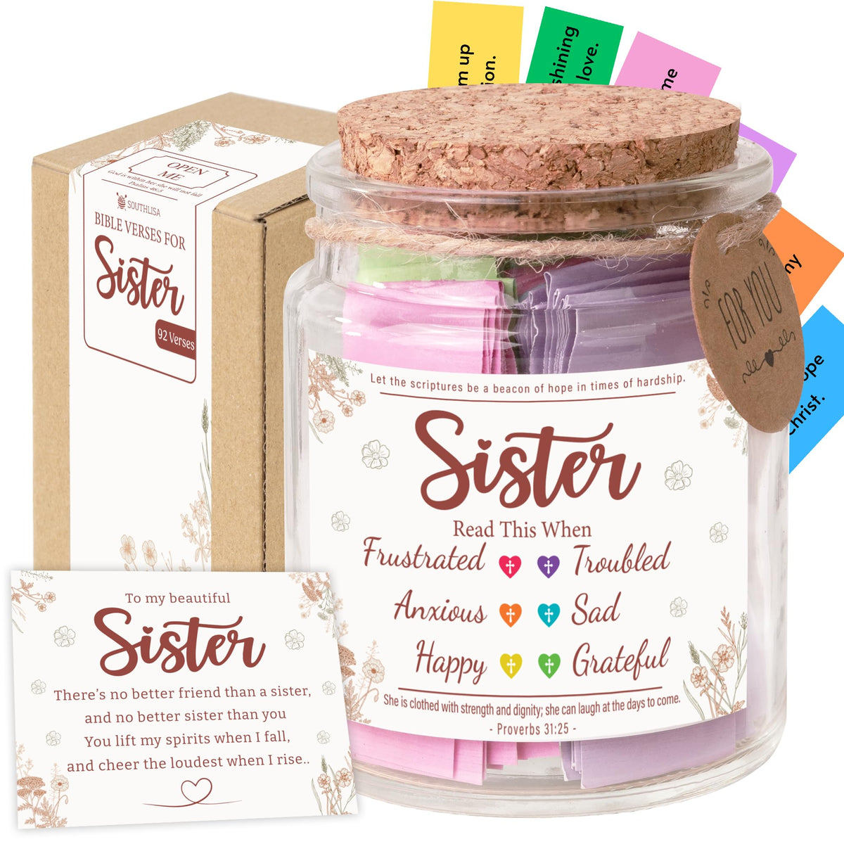 Read This When Bible Verses Jar – Birthday Gifts for Women, Christian Gifts, Christmas Gift for Women, Gift for Mom from Daughter