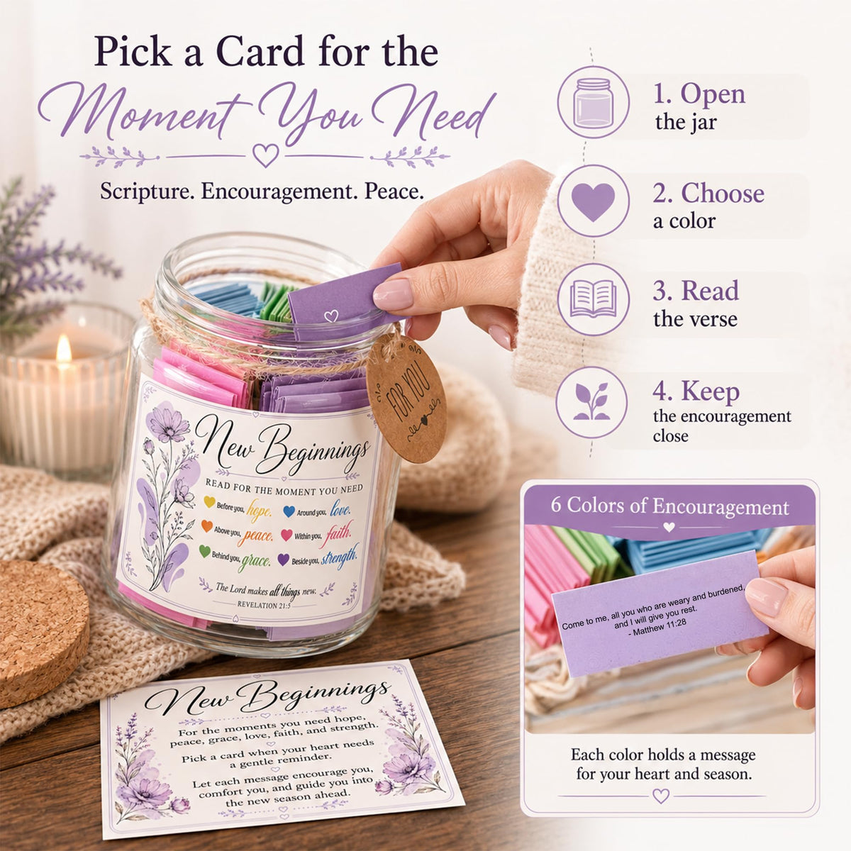 Read This When Bible Verses Jar – Birthday Gifts for Women, Christian Gifts, Christmas Gift for Women, Gift for Mom from Daughter