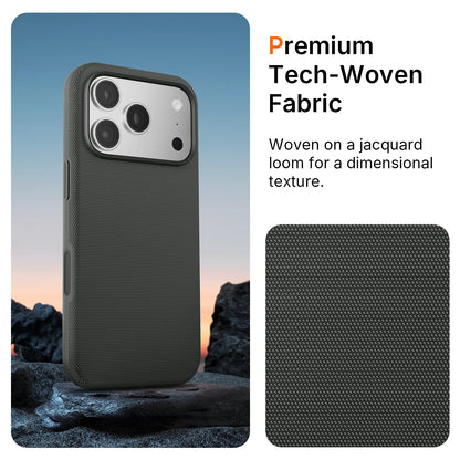Mkeke for iPhone 17 Pro Max Case Techwoven Green, [Compatible with MagSafe] [Camera Control Cover] [Premium Tech Woven Fabric] [Drop Protection] Shockproof Skin-Friendly