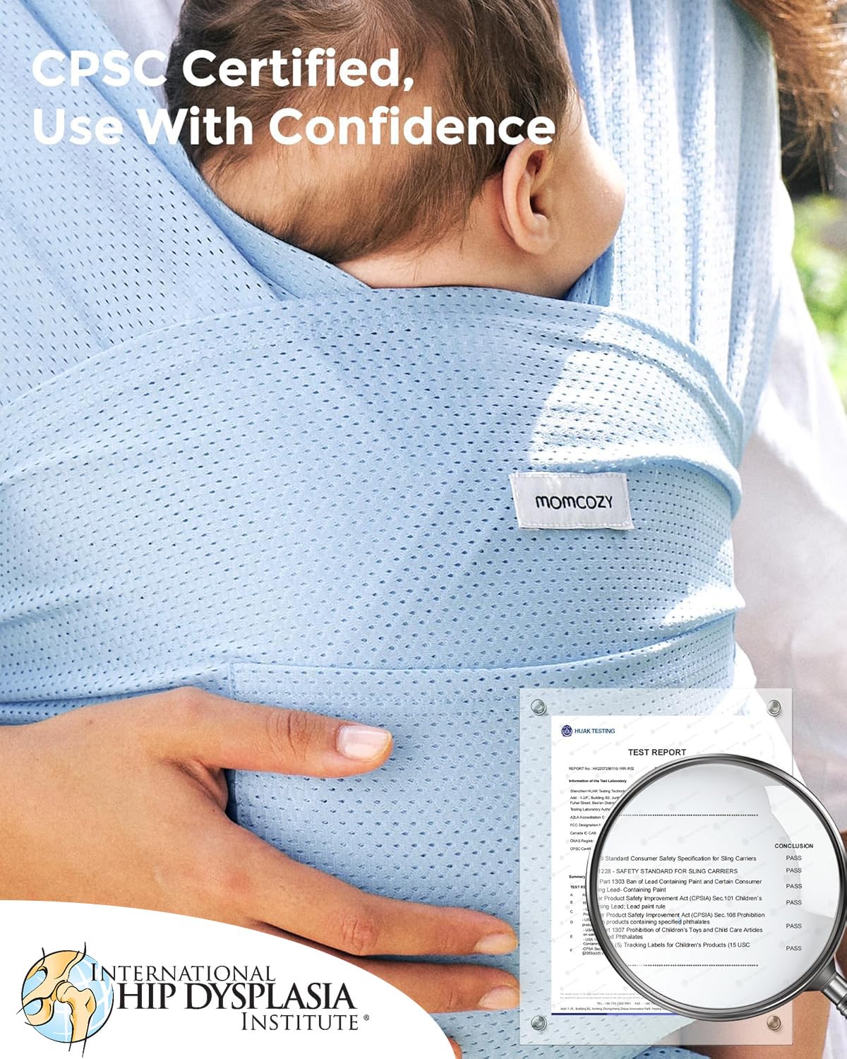 Momcozy Baby Wrap Carrier, Easy-On 2-Piece Design, Newborn to 33 lb