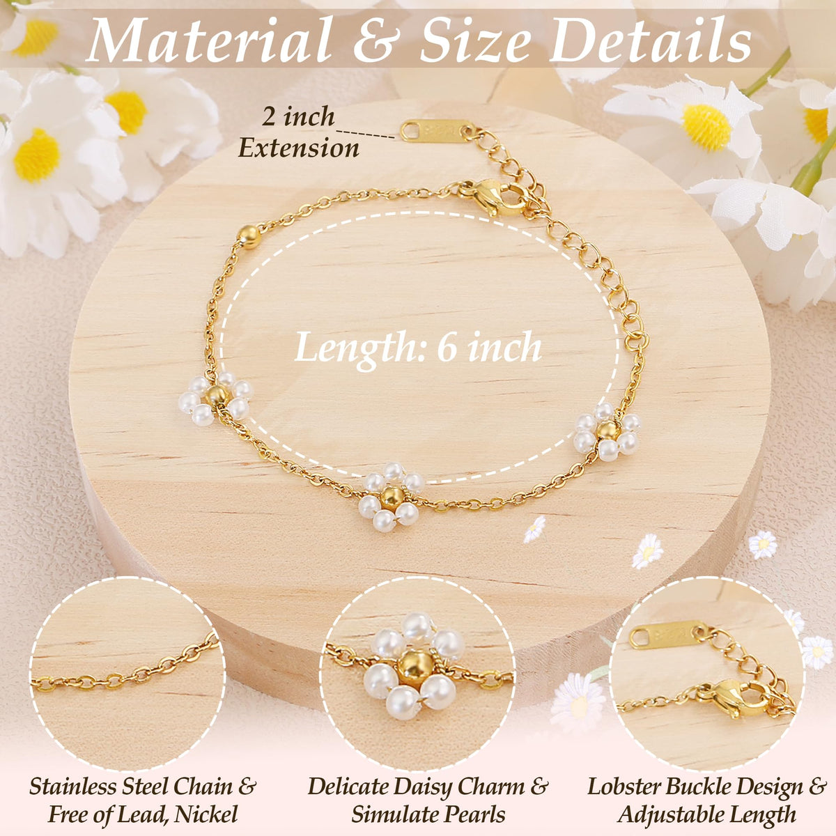 Pearl Bracelets for Women and Girls, Dainty Bracelet Wedding Pearl Jewelry