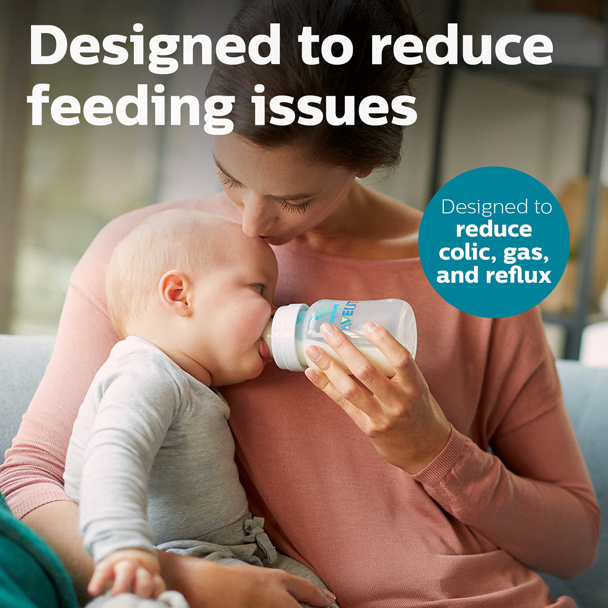 Philips Avent Anti-Colic Baby Bottle with AirFree Vent, Slow Flow, 4 oz