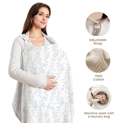 Konssy Muslin Nursing Cover Up for Breastfeeding with Rigid Hoop
