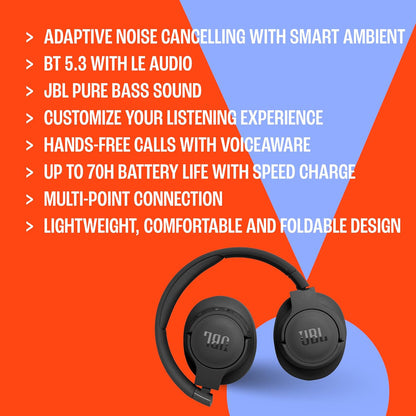 JBL Tune 770NC - Wireless Over-Ear Headphones - White