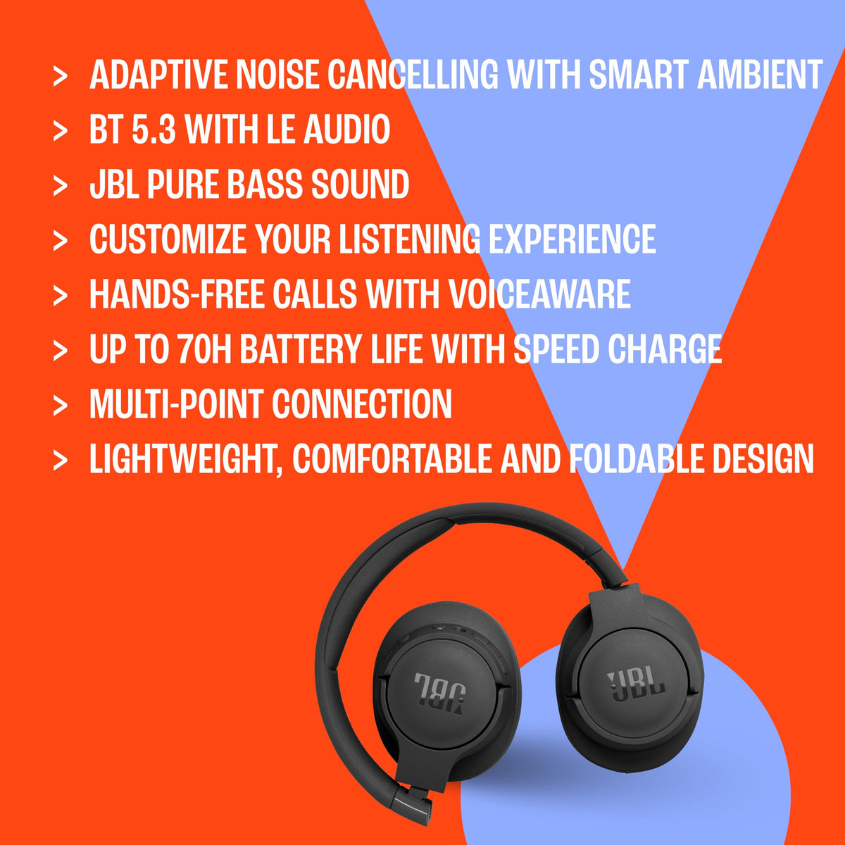 JBL Tune 770NC - Wireless Over-Ear Headphones - White
