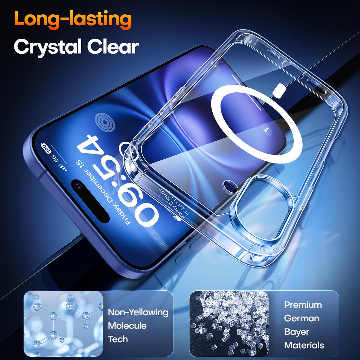 TAURI for iPhone 16 Pro Case, Compatible with MagSafe, Clear