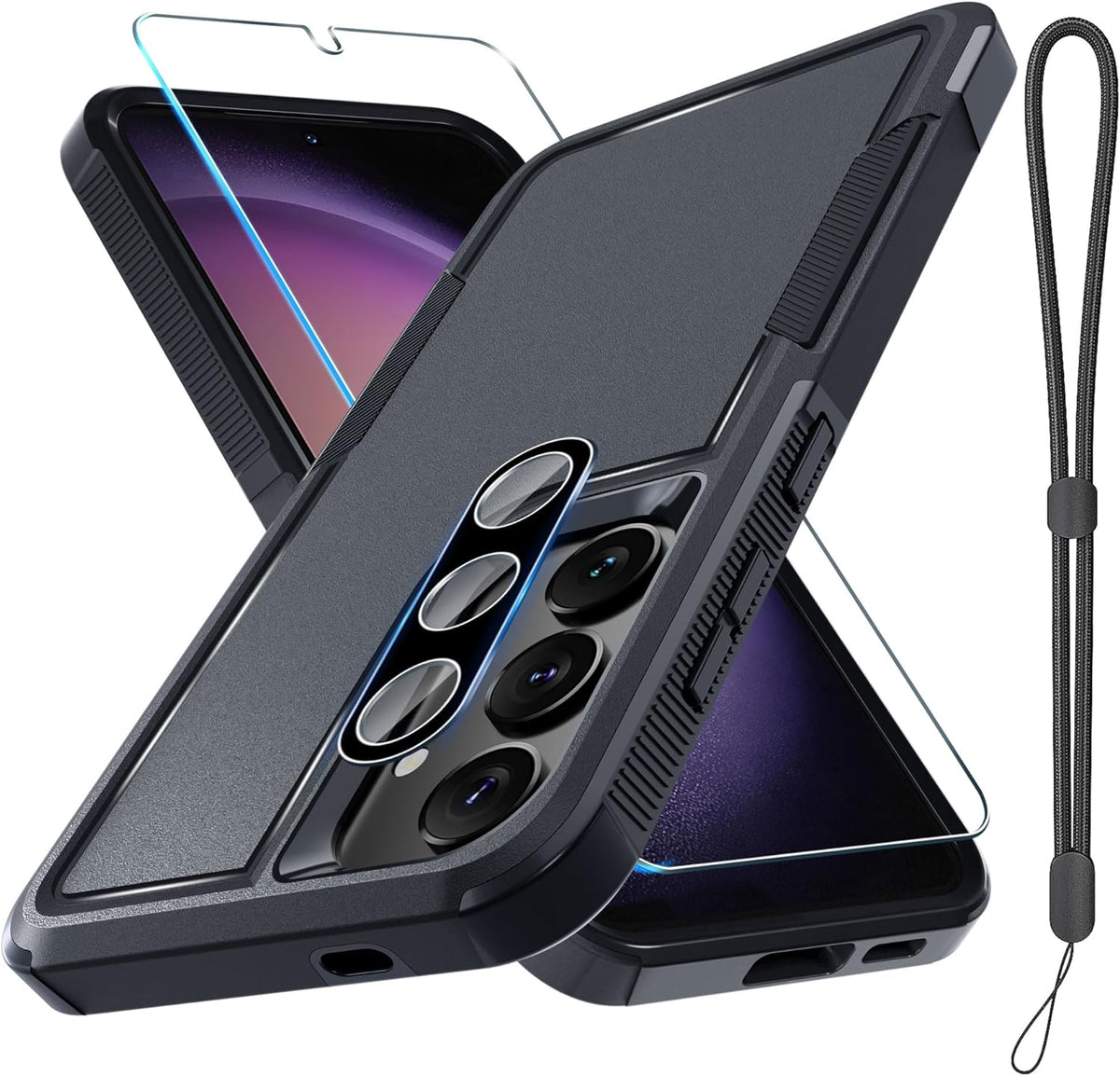for Samsung Galaxy S24 FE Case, Full Body Heavy Duty Cover, Black Matte