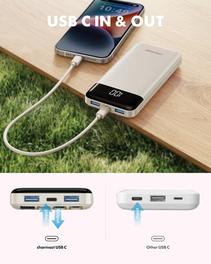 charmast Portable Charger Power Bank with Reinforced Built-in 4 Cables