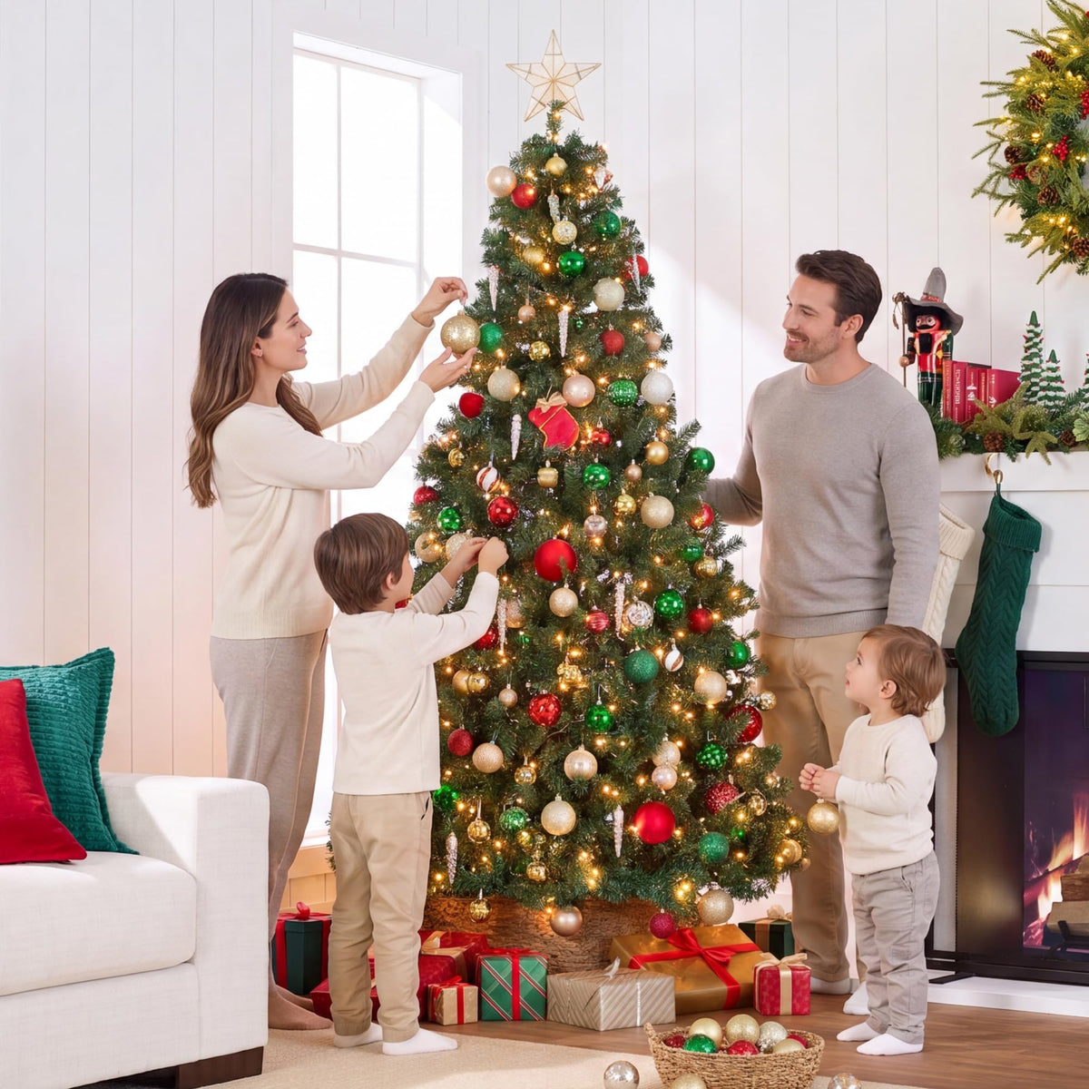 Best Choice Products 6ft Artificial Christmas Tree with LED Twinkling Lights, Pre-Lit Spruce Realistic Holiday Xmas Décor, 250 Lights, 798 Tips