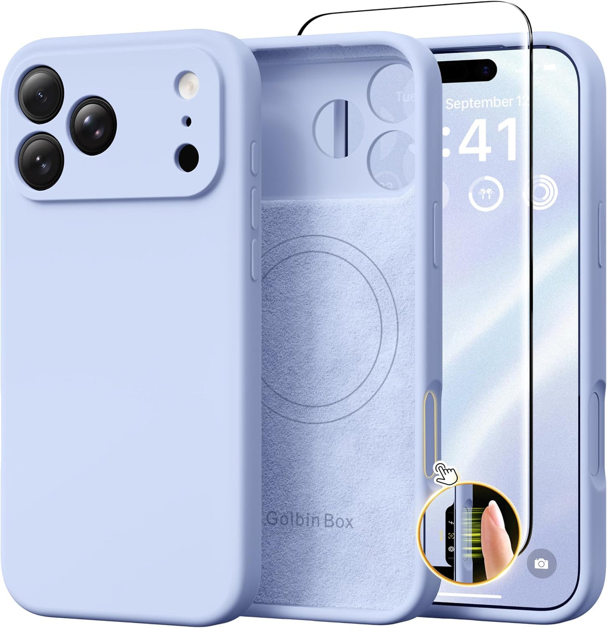 GolbinBox Magnetic for iPhone 13/14 Case, Silicone Cover, Blackcurrant