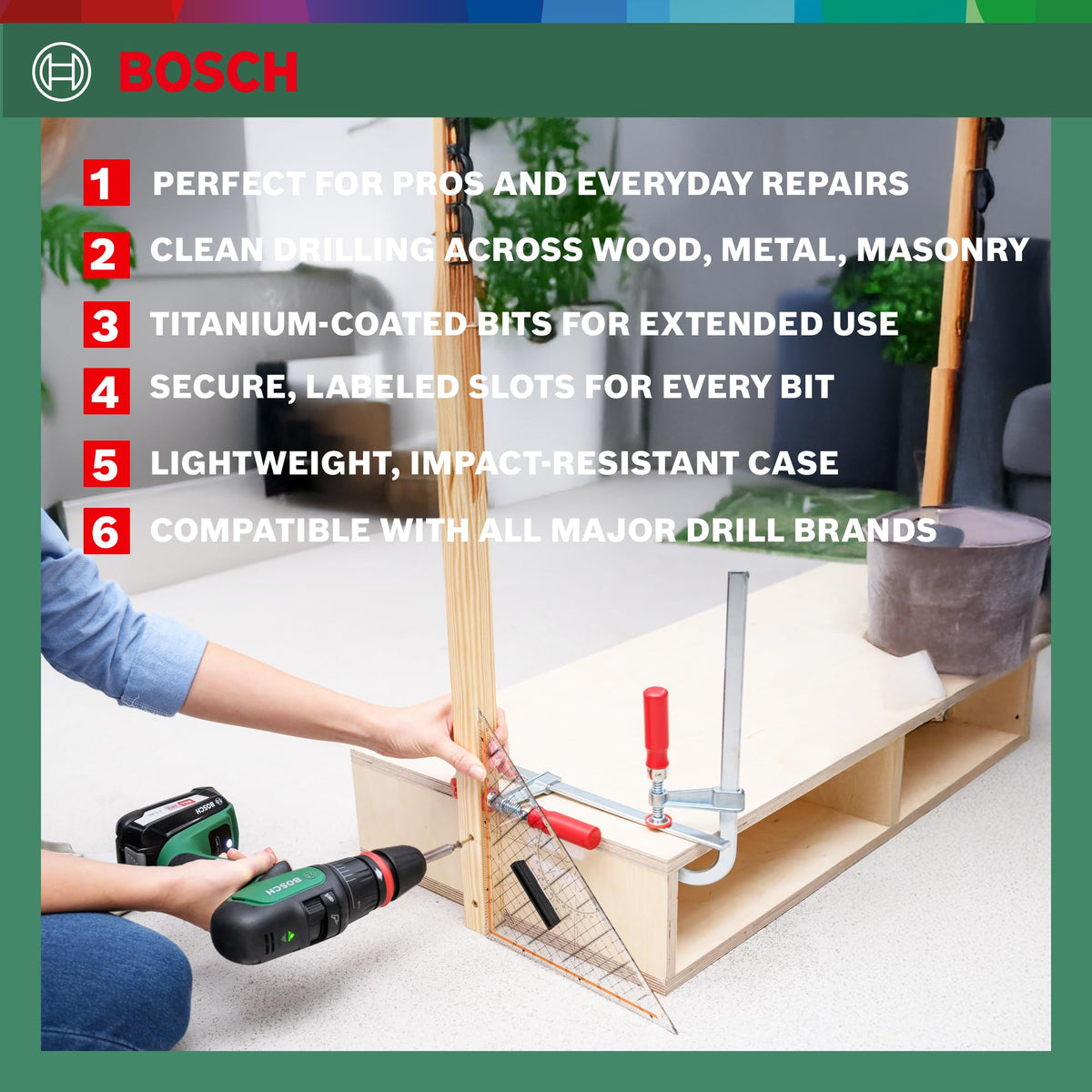 Bosch Accessories 34-piece Screwdriver/Drill bit Set (for Wood, Metal and Stone, Accessories for Drill Drivers)