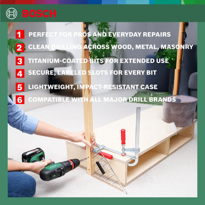 Bosch Accessories 34-piece Screwdriver/Drill bit Set (for Wood, Metal and Stone, Accessories for Drill Drivers)