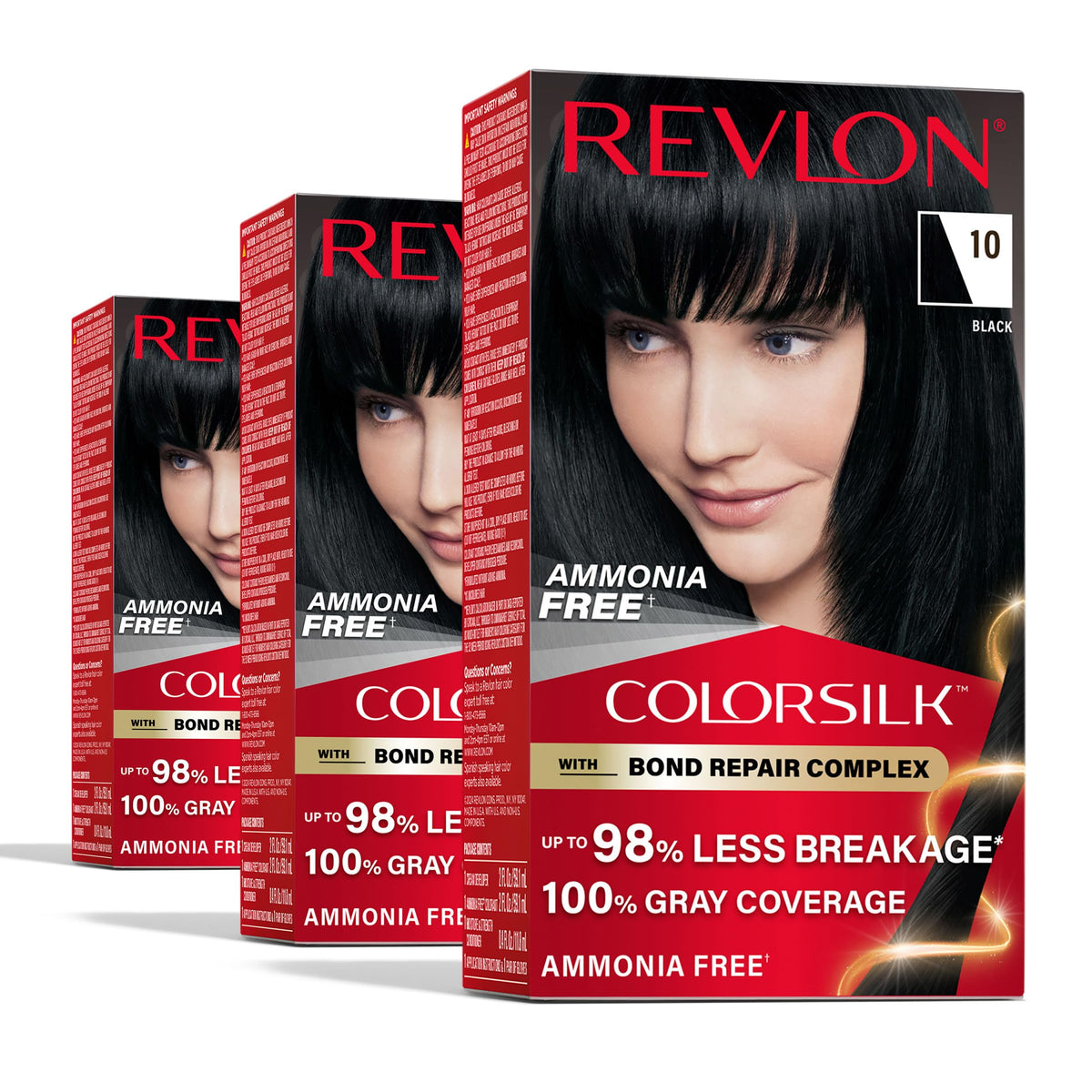 Revlon ColorSilk with Bond Repair Hair Color, 51 Light Brown, 3pk