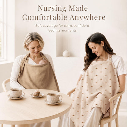Konssy Muslin Nursing Cover Up for Breastfeeding with Rigid Hoop