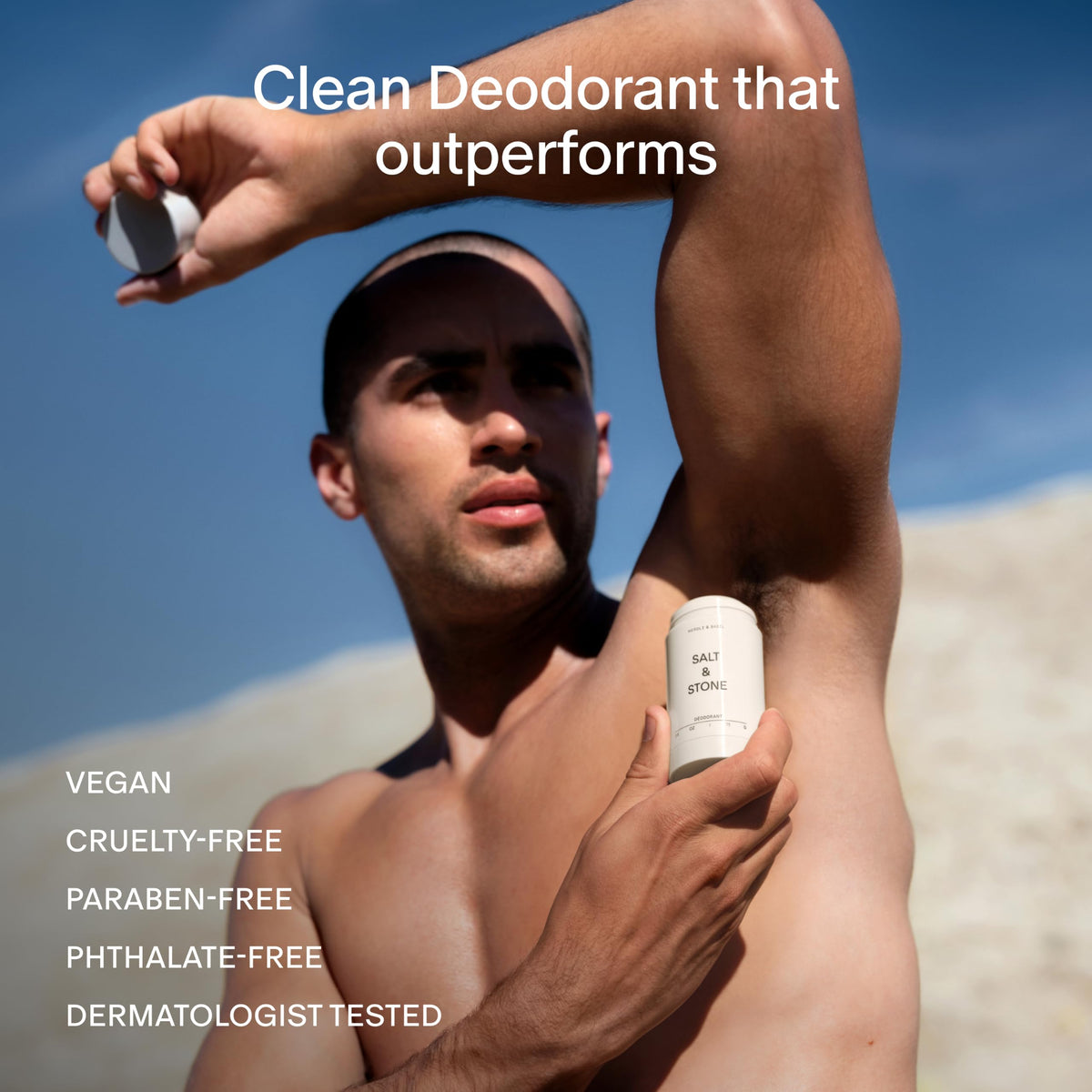 Salt & Stone Aluminum-Free Deodorant, Women & Men Santal & Vetiver 2.6 oz
