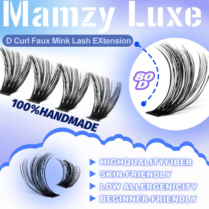 Lash Clusters Wispy 60D Eyelash Clusters 10-18mm Fluff Cluster Eyelash Extensions D Curl No Plastic Feel Individual Lashes Extension 240 Pcs Versatile False Eyelashes Clusters