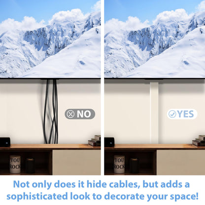 ZhiYo 85" Cord Cover for 1 Wire, Mini White Cord Hider Wall, 0.5"W x 0.3"H