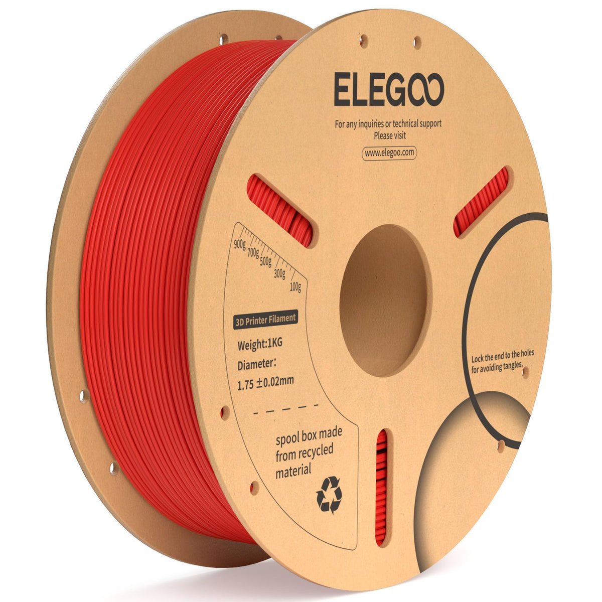 ELEGOO PLA Plus 3D Printer Filament 1.75mm White 2KG, Tougher & Stronger