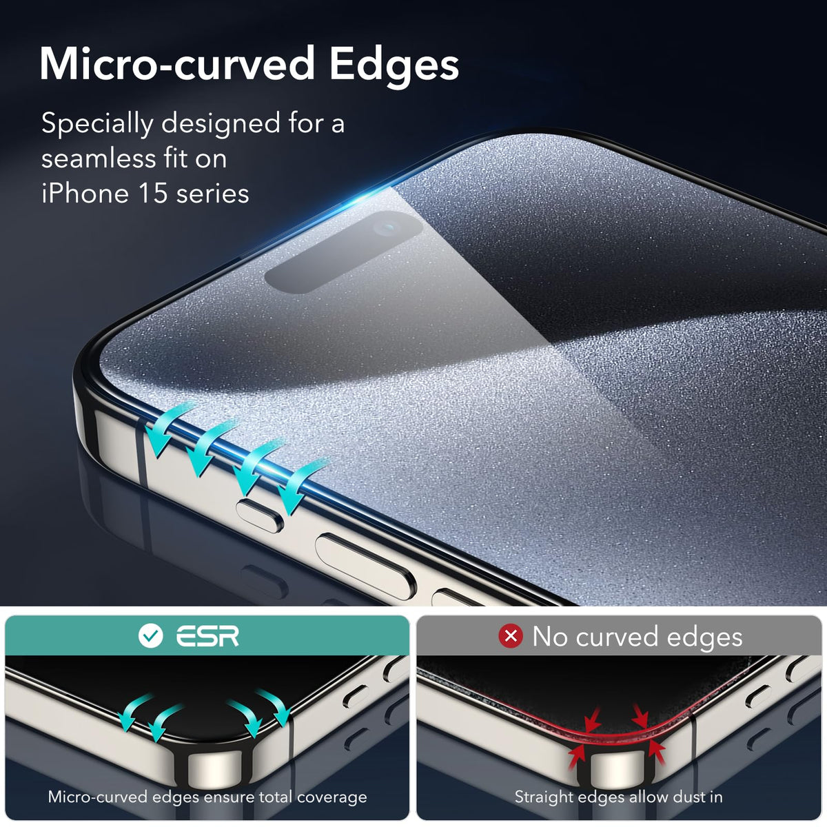 ESR 3 Pack for iPhone 17/iPhone 16 Pro Screen Protector, Align Frame