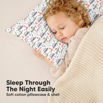 Toddler Pillow with Pillowcase 13x18 My Little Dreamy Pillow(Jolly Rainbow)