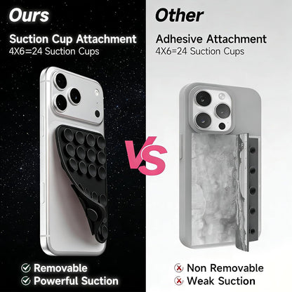 Upgraded Double Sided Silicone Suction Phone Case Detachable Mount, White