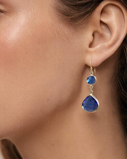 Handmade Dangle Drop Birthstone Earrings 14K Gold - Plated Hypoallergenic Lightweight & Comfortable Elegant Gemstone Earrings for Women