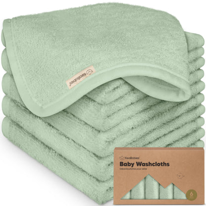 6-Pack Baby Washcloths, Soft Absorbent Washcloths for Face, Body (White)