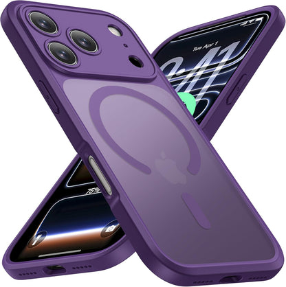 ImpactStrong Magnetic Guard Designed for iPhone 17 Air Case [Camera Protection] [Military Grade Drop Tested] [Compatible with MagSafe] Slim Translucent Matte Phone Case (6.6") - Navy Blue