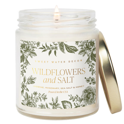 Sweet Water Decor Cashmere & Vanilla Soy Wax Candle, 9oz Clear Glass Jar