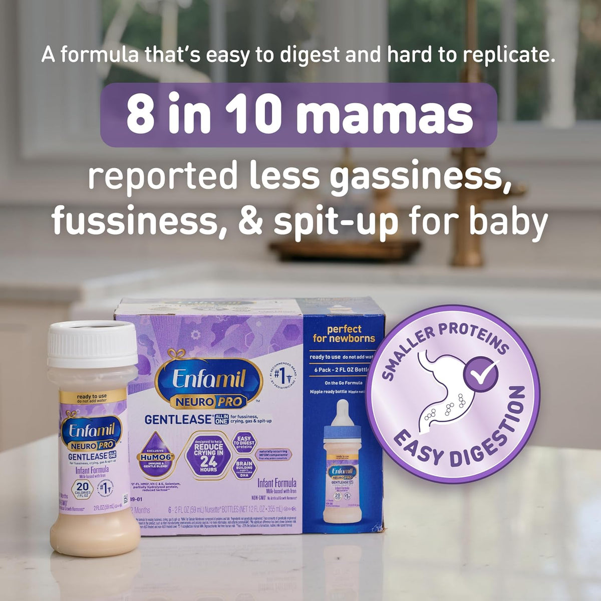 Enfamil NeuroPro Gentlease Ready-to-Feed Baby Formula, 2 Fl Oz, 24 CT