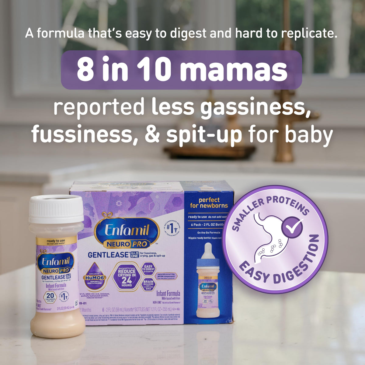 Enfamil NeuroPro Gentlease Ready-to-Feed Baby Formula, 2 Fl Oz, 24 CT