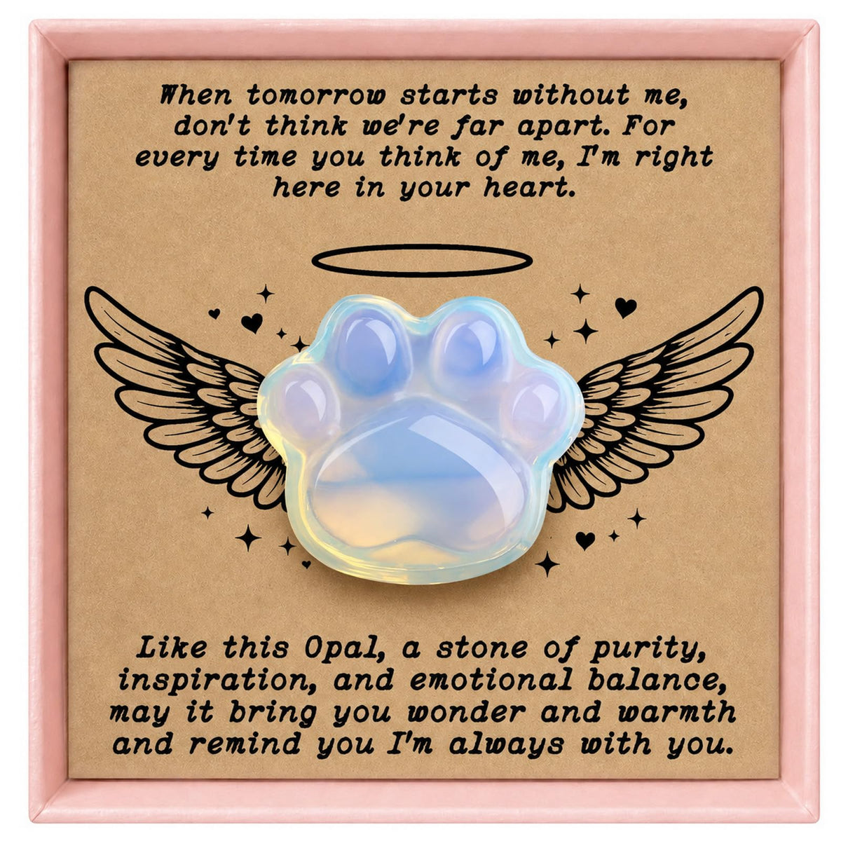 Dog Memorial Gifts for Loss of Dog, Rose Quartz Paw & Memorial Bracelet