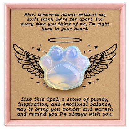Dog Memorial Gifts for Loss of Dog, Rose Quartz Paw & Memorial Bracelet