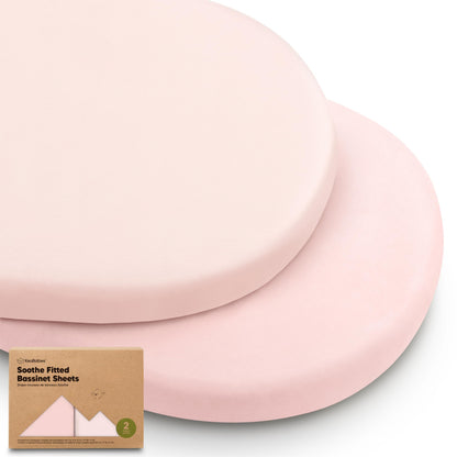 2pk Organic Baby Bassinet Sheets Boys, Girls, Fitted Sheet (Soft White)