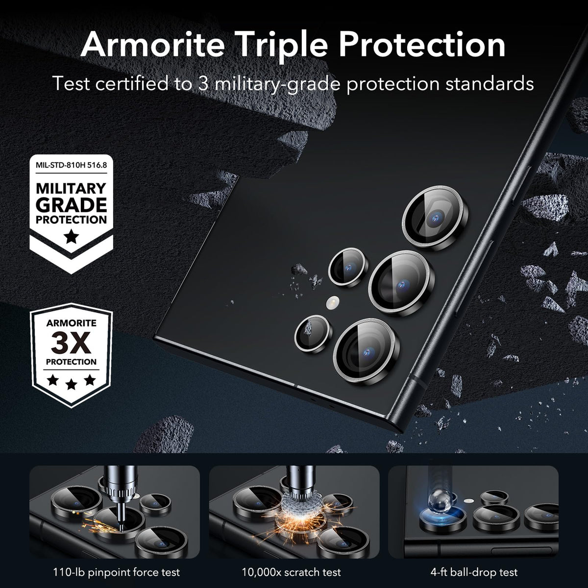 ESR for Samsung Galaxy S26 Ultra Camera Lens Protector, 1 Pack, Black